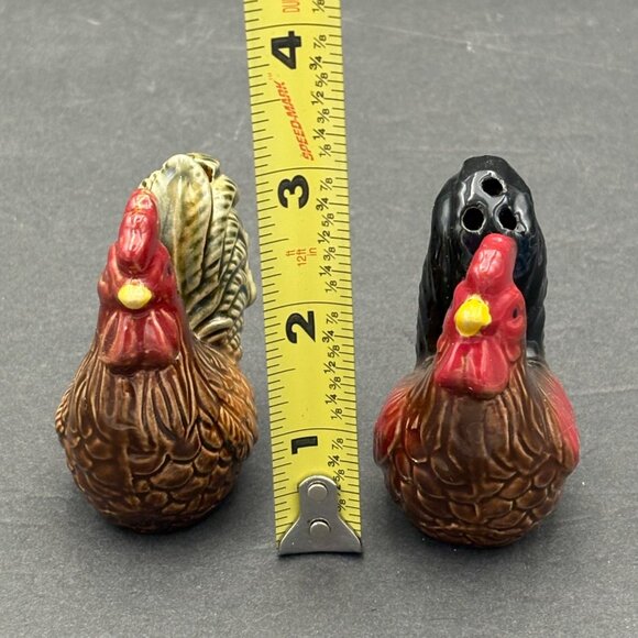 Vintage Ceramic Rooster Salt & Pepper Shakers Set  Farmhouse Rustic Country‎ - Picture 2 of 10